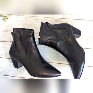 Sam Edelman Black Comfort Leather Karlee Black Leather Size 9.5  M Women's Boots